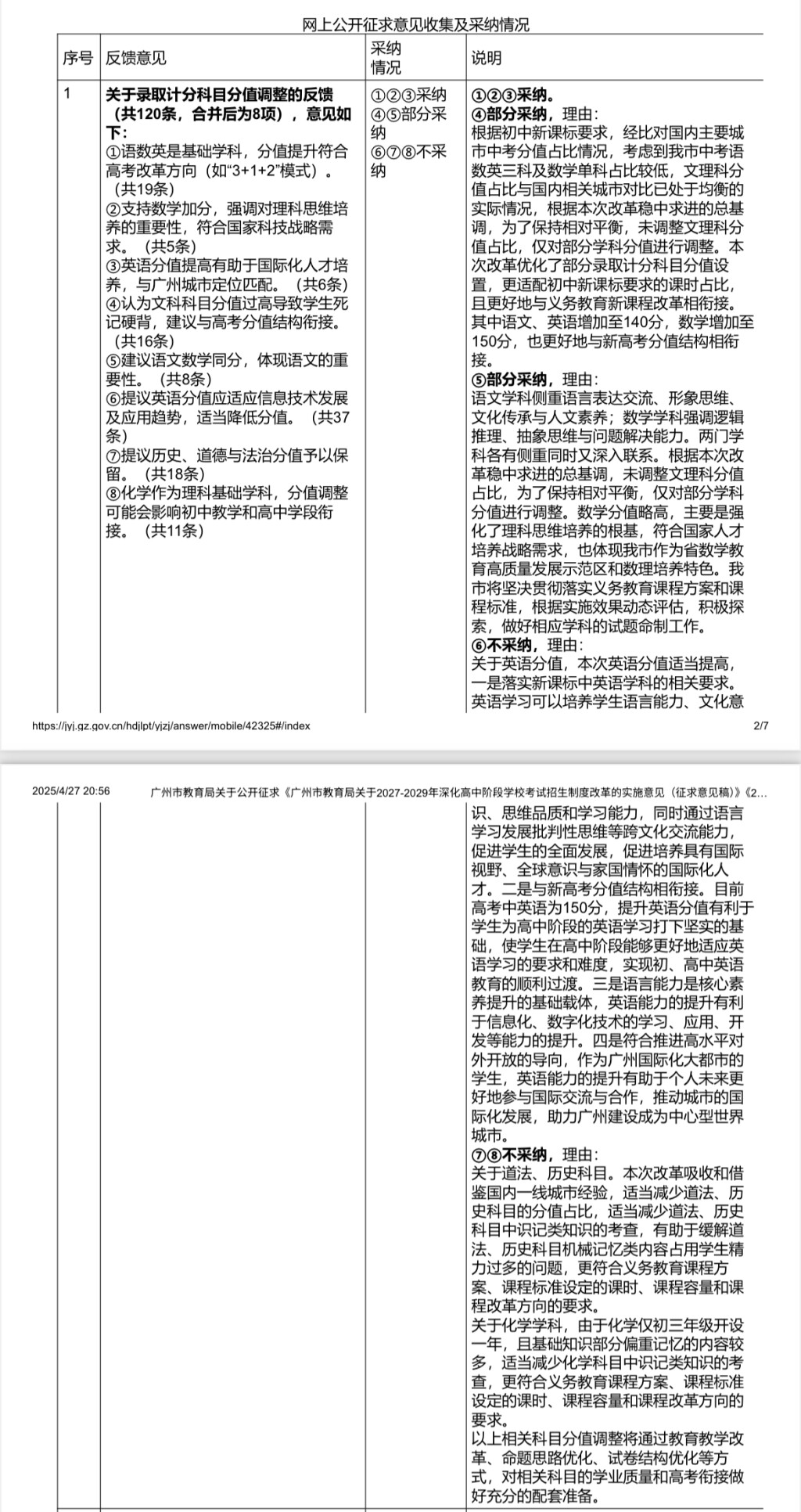 广州中考改革公开征求意见结果出炉！这些意见被采纳