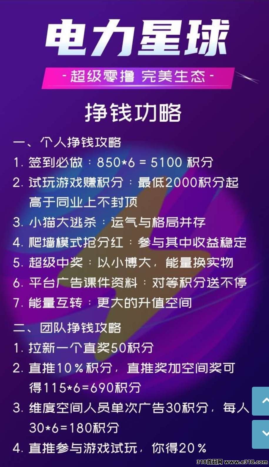 电力星球！刚出首码，吸收一个圈圈、蛋蛋模式，摒弃他们的缺点，增加真正的生态